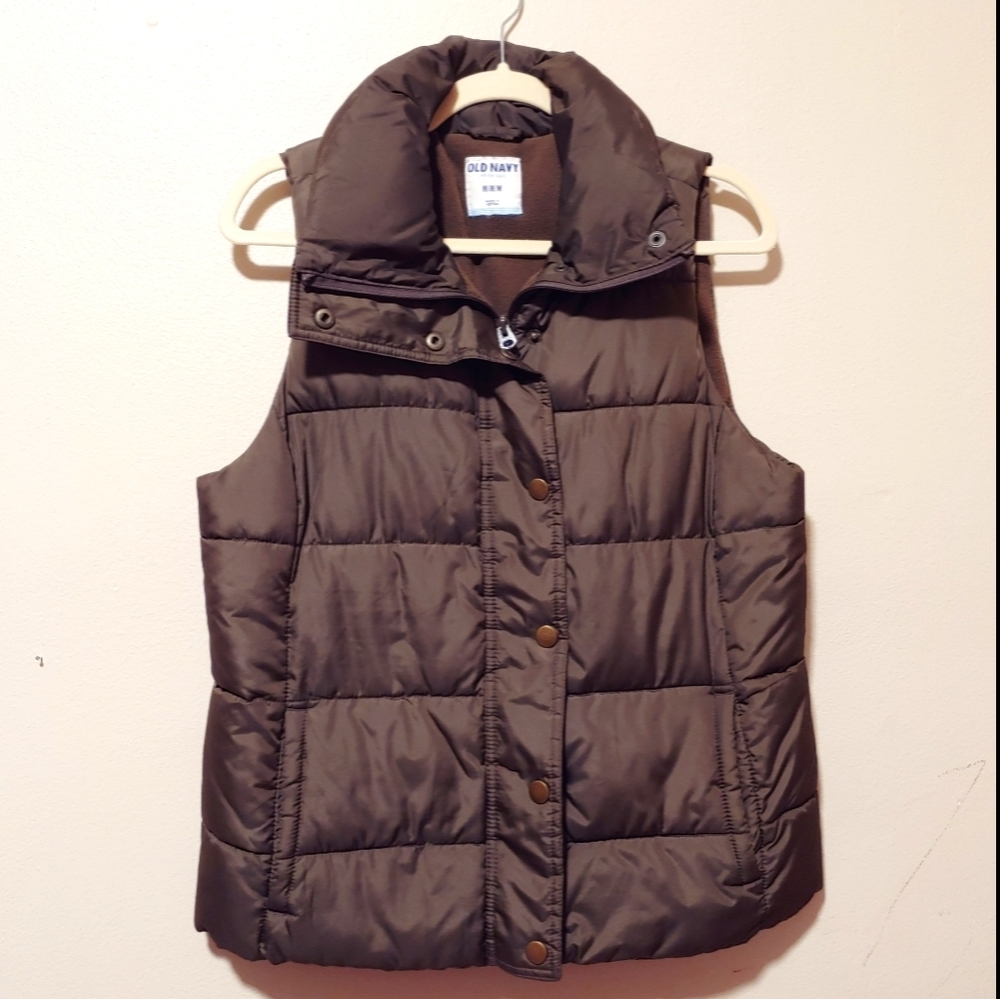 Old Navy quilted puffer vest hunter green medium